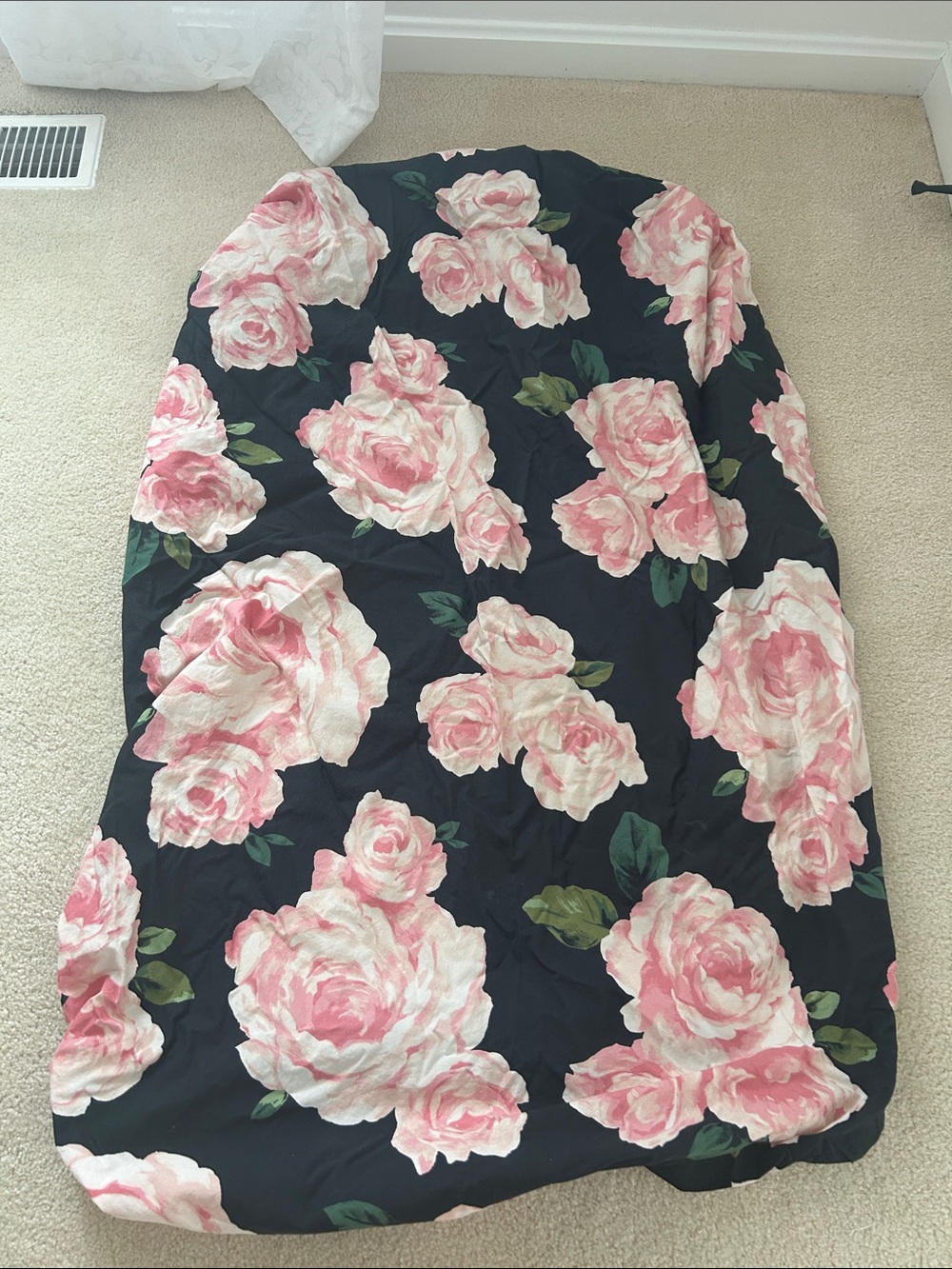 Infant baby girl crib sheet bedding roses Emily & Merritt for pottery barn kids